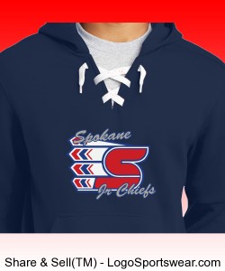 Adult Navy Lace Up Hooded Sweatshirt Design Zoom