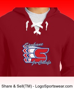 Adult Red Lace Up Hooded Sweatshirt Design Zoom