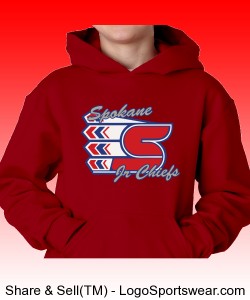 Youth Red Hooded Pullover Design Zoom